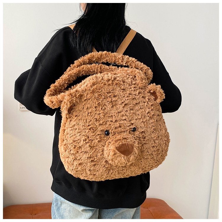 Cartoon bag 2024 new personality shoulders cute doll furry gift backpack 39